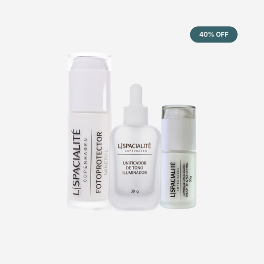 Pack Armonía: Fotoprotector + Serum ProAge + Unificador de Tono Iluminador