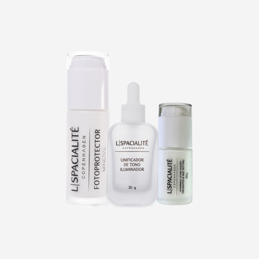 Pack Armonía: Fotoprotector + Serum ProAge + Unificador de Tono Iluminador