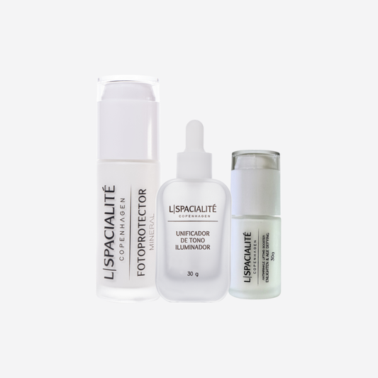 Pack Armonía: Fotoprotector + Serum ProAge + Unificador de Tono Iluminador